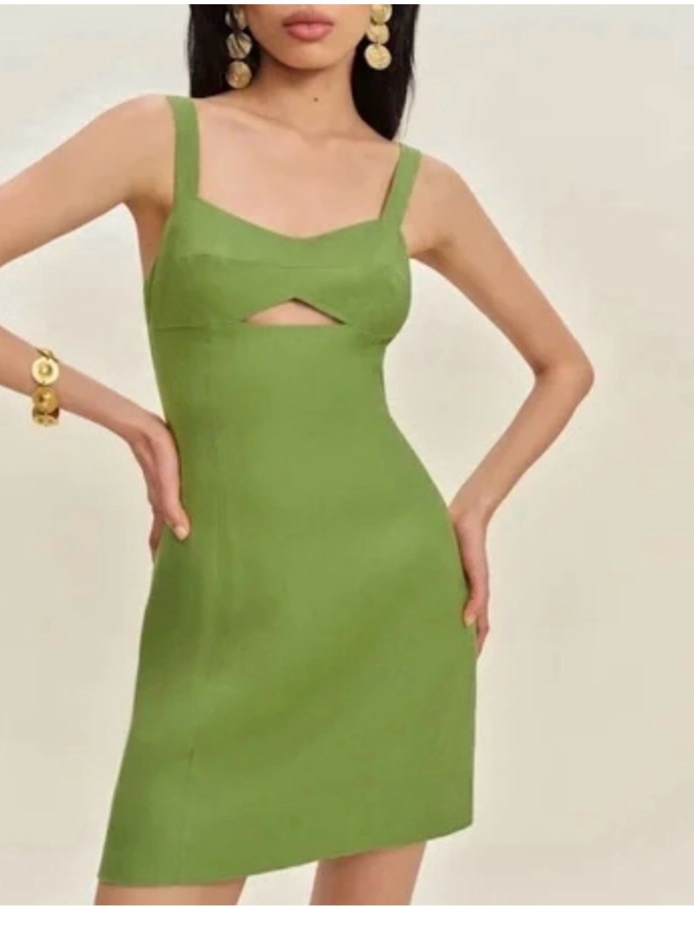 Reformation Belma Linen Mini Dress Avocado Green Vacation
Party Causal size 2 - Picture 2 of 6